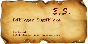 Bürger Sugárka névjegykártya